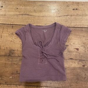 Urban Outfitters cozy purple tie cropped tee size XS/S